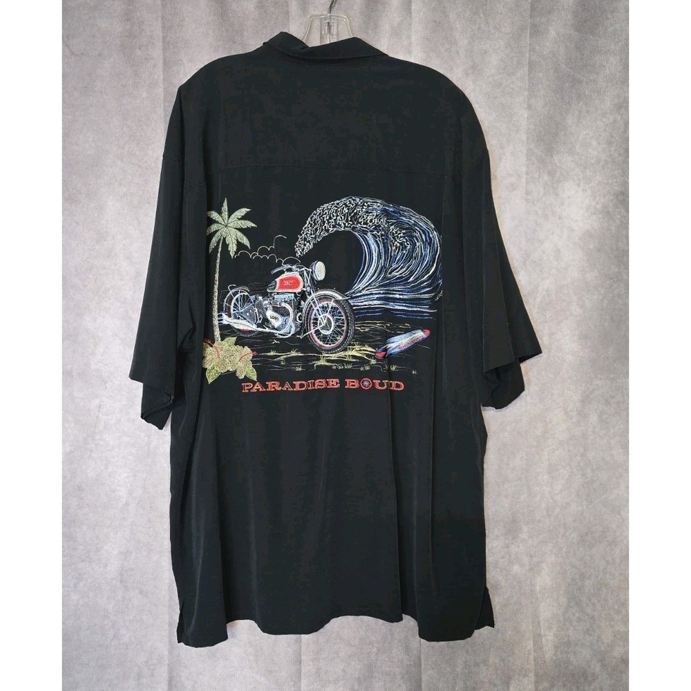 Bamboo Cay Button Uphawaiian Style Surfing Motorcycle Shirt Sz Xl Paradise Bound View 5